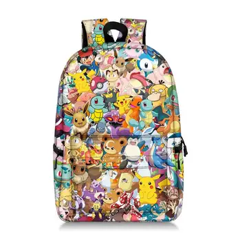 

Super 17 inch Mario Bros Pikachu Backpack Children Kids Bag Beautiful Printing Pattern Mario Sonic women capacity travel Bag