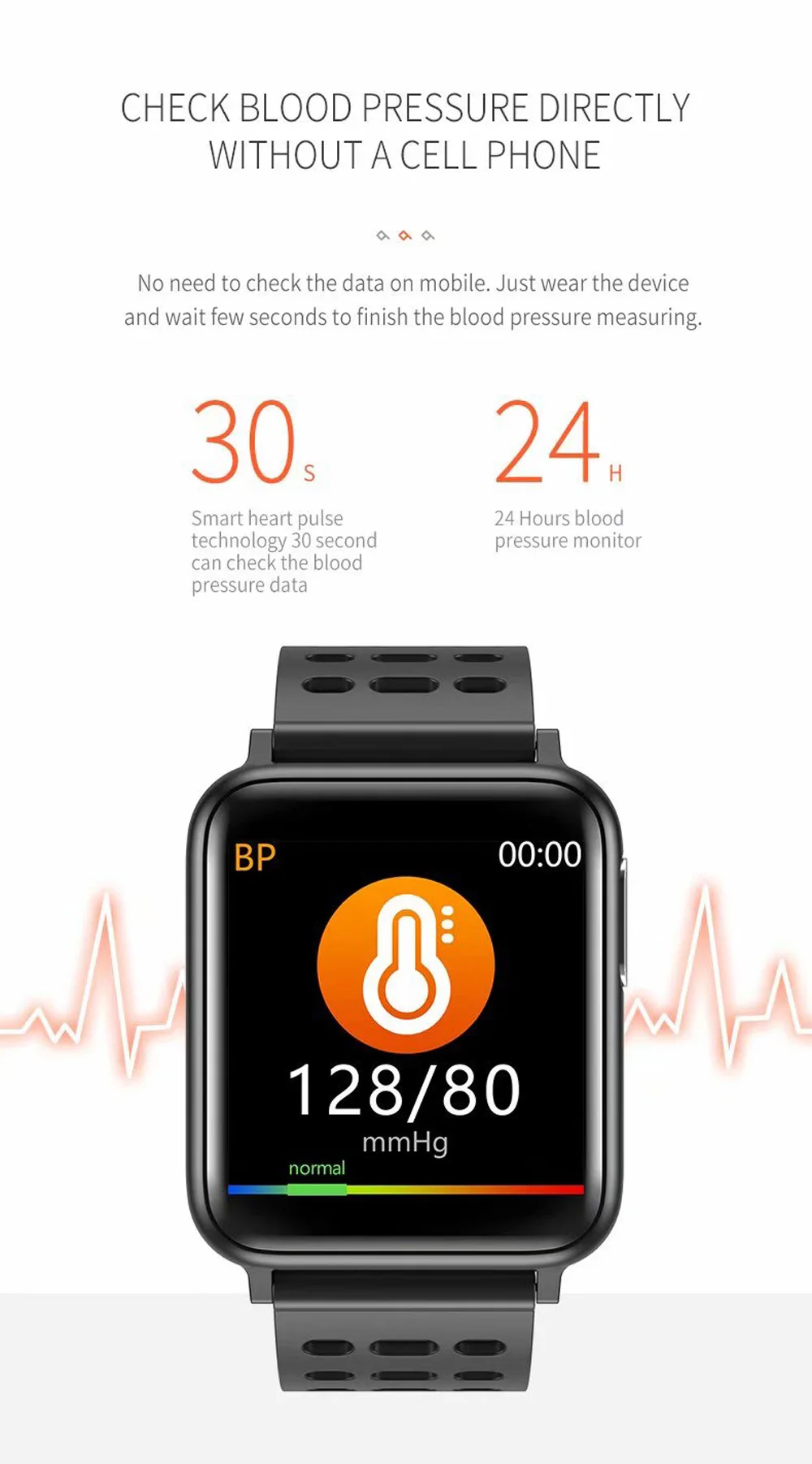 ECG PPG SPO2 Smart Band Watch Men Blood Pressure Oxygen Heart Rate Monitor Smartwatch Women Waterproof for Android IOS Xiaomi