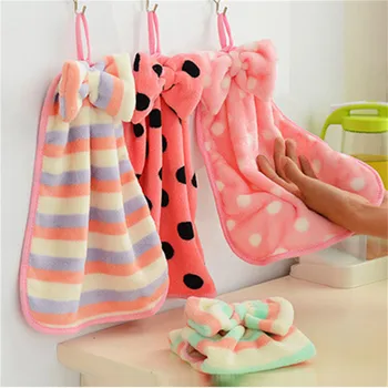 

TTLIFE Lovely Striped Dot Hand Towel Microfiber Dish Cleaning Cloth Quick Dry Micro Fiber Towel Kitchen Household Cleaning Tools