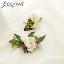 Искусственный ремень из натуральной кожи свадебный головной убор расческа для волос и бутоньерки зеленые цветочные головные уборы, Свадебные прически Аксессуары