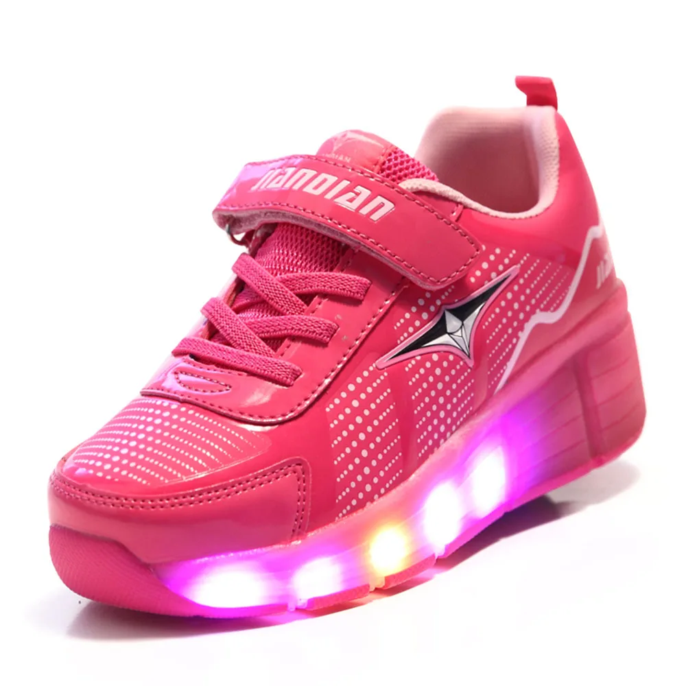 

2018 Luminous Sneakers Fashion Glowing Sneakers with Wheels Kids Shoes Children Roller Skate Shoes Led Light Up for Boys Girls