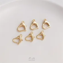 

14K Gold Filled Heart-shaped lobster clasp handmade DIY spring clasp accessories bracelet necklace end clasp jewelry materials