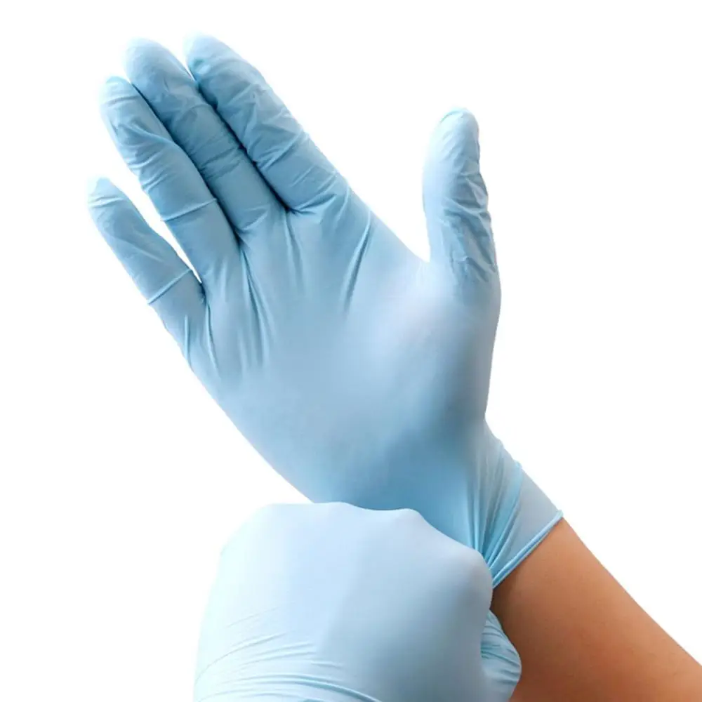 

100Pcsa Grade Disposable Blue Nitrile Gloves 9 Inch Inspection Protective Gloves Clean Cut Resistant Gloves