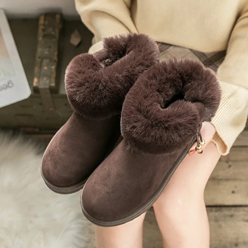 Rimocy Femmes Gris Noir Bottes De Neige 2019 Hiver Fourrure Chaude En 
