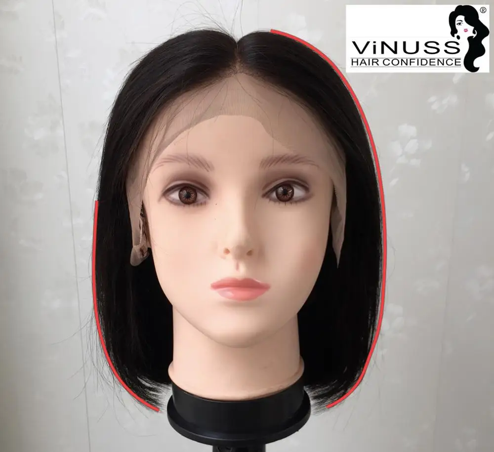 

Vinuss 180% density 13x6 Lace Front short Bob Wig Brazilian Human Hair Wig Pre Plucked bob lace Wig for black women
