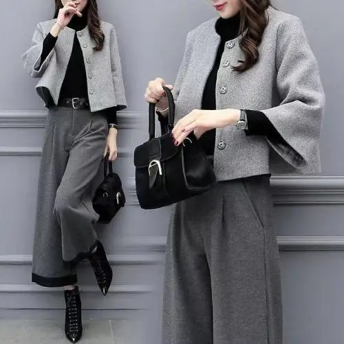 Kantoor Dame Top & broek Set Elegante Vrouwen Tweedelige Outfits Hoge Taille Jaar oude Vrouwelijke Kostuum Kostuums Voor vrouwen Kantoor Dame Top & broek Set Elegante Vrouwen Tweedelige Outfits Hoge Taille Jaar oude Vrouwelijke Kostuum Kostuums Voor vrouwen
