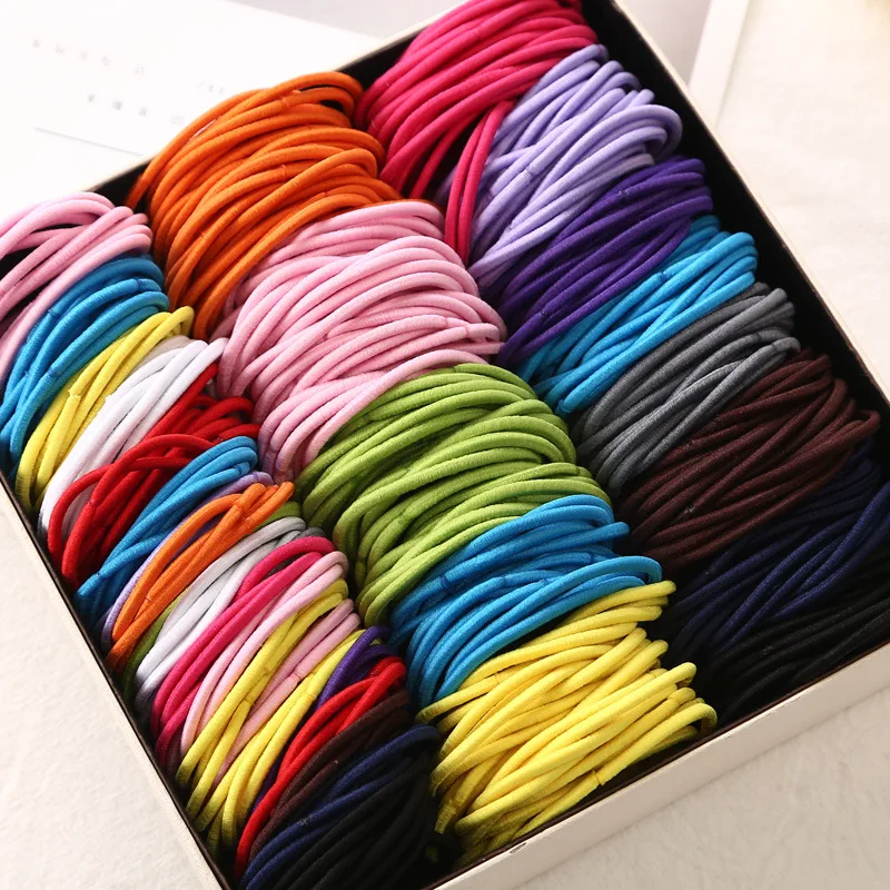

50pcs/lot 5cm Women's Hair Accessories Hair Ring girl Colorful Nylon elastic Rubber Band Ponytail Children's Hair Accessories
