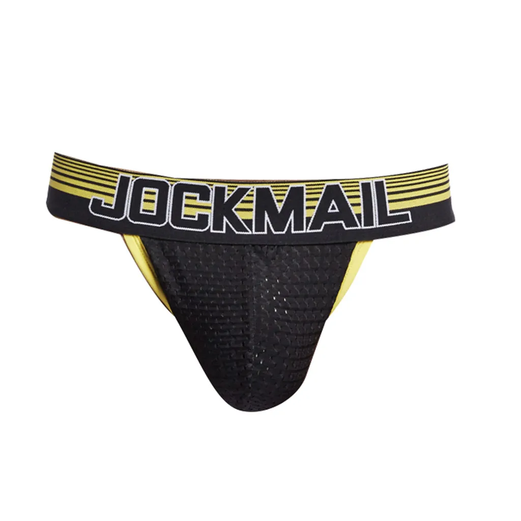 

Cotton Men's Underwear New Sexy Mesh Solid Low Waist Comfortable Breathable Thin Belt Fashion Casual All Season Daily Thong #Z