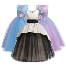 Г. Платья с цветочным узором для девочек бальное платье с дырками, белое кружевное длинное платье без рукавов для свадьбы, торжества, первого причастия, свадебное платье для крупных девочек