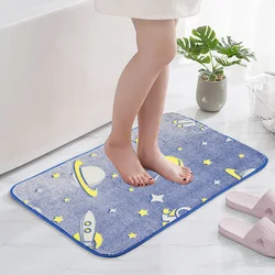 Cartoon Bathroom Mat Anti-slip Hallway Carpet Bedroom Kitchen Floor Mat Soft Flannel Carpets Shower Room Doormat Floor Decor
