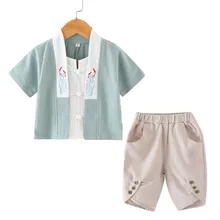 Детская одежда в китайском стиле; женская одежда в китайском стиле; традиционная китайская одежда в этническом стиле для мальчиков; летняя одежда; Fak
