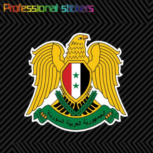 

Syrian Coat of Arms Sticker Decal Self Adhesive Vinyl Syria Flag SYR SY Stickers for Cars, Bicycles, Laptops, Motos