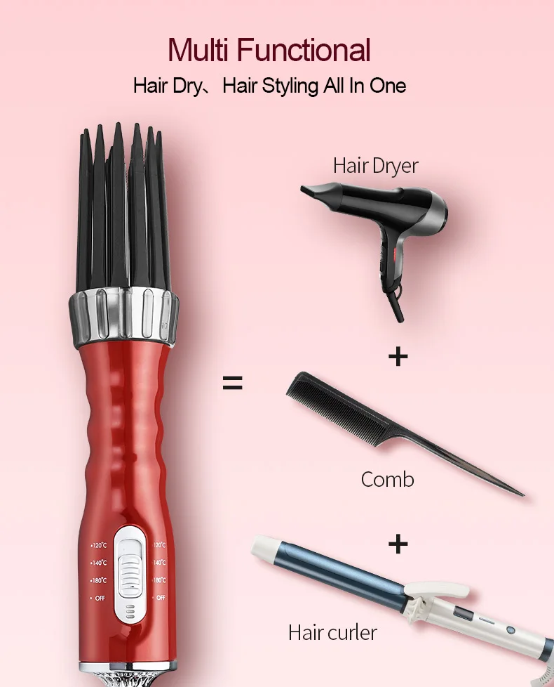 Hc442ffb17c7f44e3939d9560517fb8d3W New 3 in1 Electric Hair Curler Hair Dryer Ionic Flat Iron Fast Heated Comb Hair Styling Brush Comb Volumizer Hot Air Brush Hair