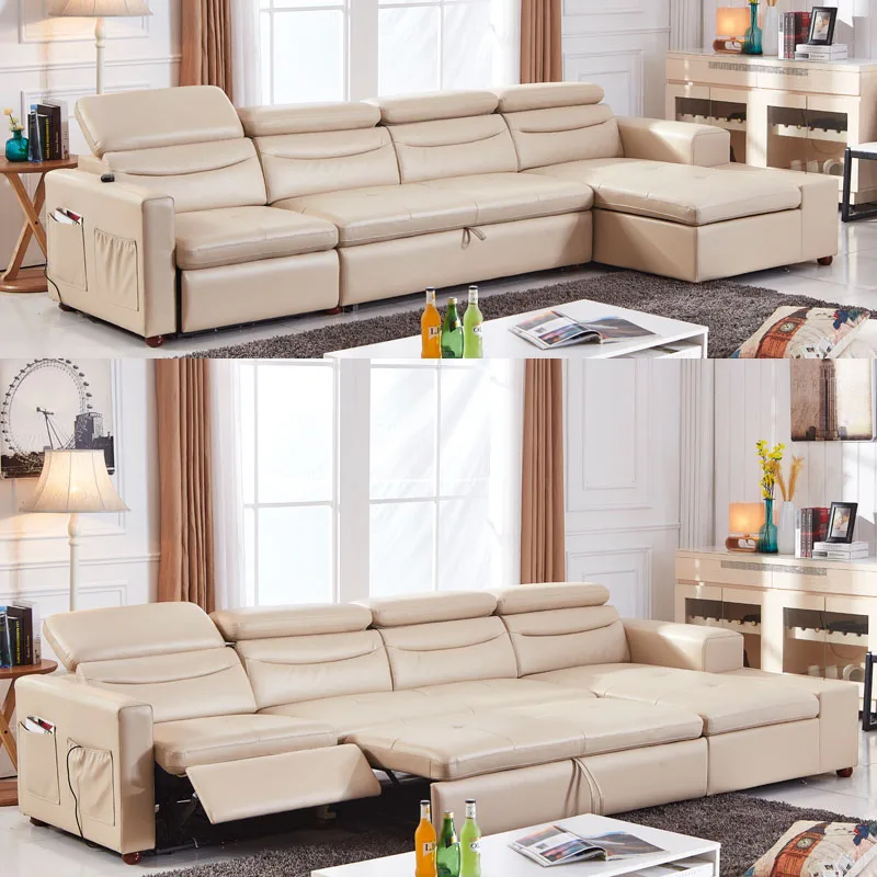 Attracktive genuine leather futon covers Living Room Sofa Set Divan Bed Mebel Krovat Muebles De Sala Recliner Genuine Leather Cama Puff Asiento Futon Sofas Aliexpress