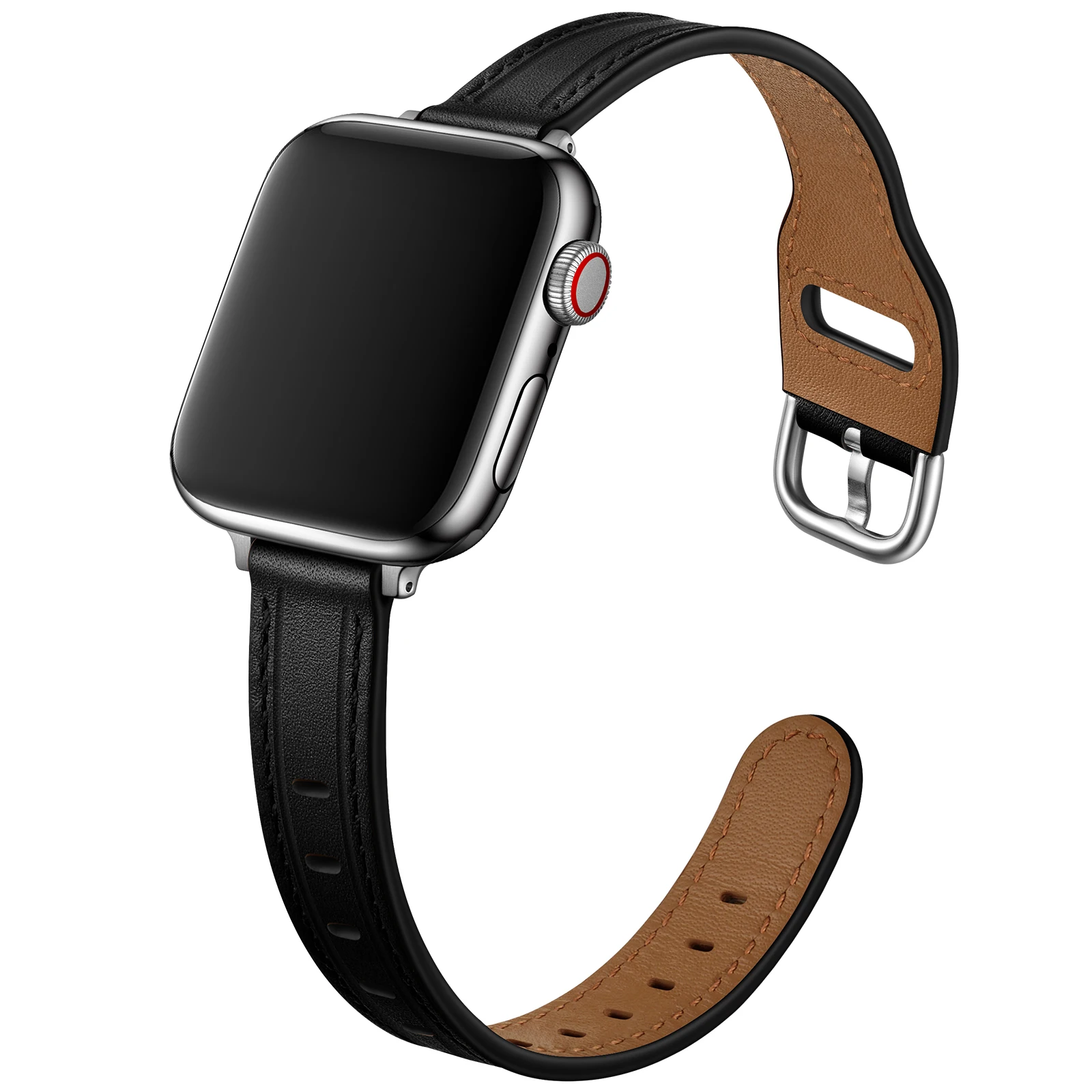 Leather Apple Watch 4 Band 44mm Women  Apple Watch Brown Leather Band -  New Sports - Aliexpress