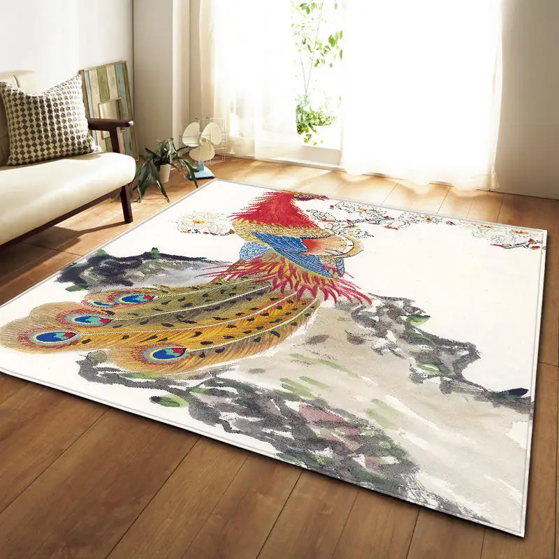 Nodinic живопись цветок птица Печать ковер для гостиной спальня нескользящий коврик площадь коврик вход коврик для прихожей современная мода Dec