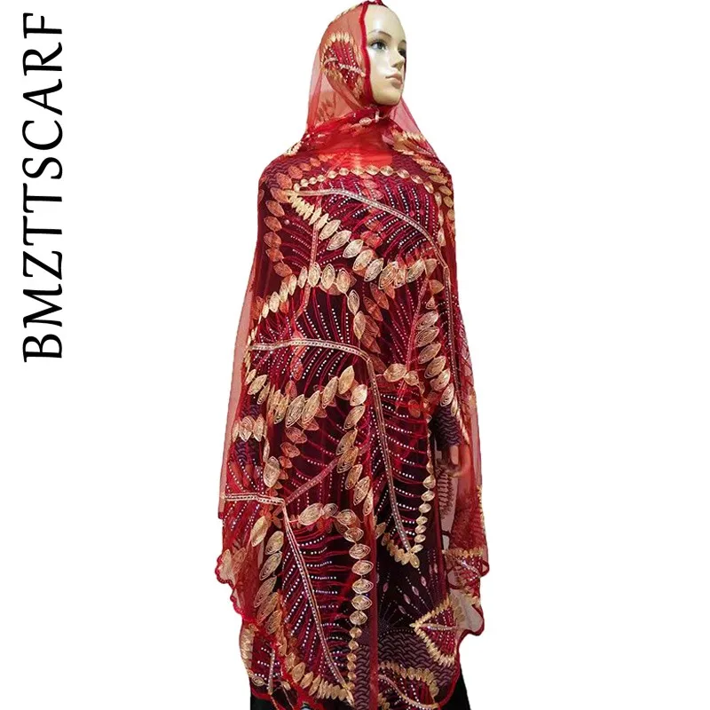 Новая чистая африканская Женская шаль женский шарф с вышивкой, высококачественный шарф из тюли, мягкий шарф