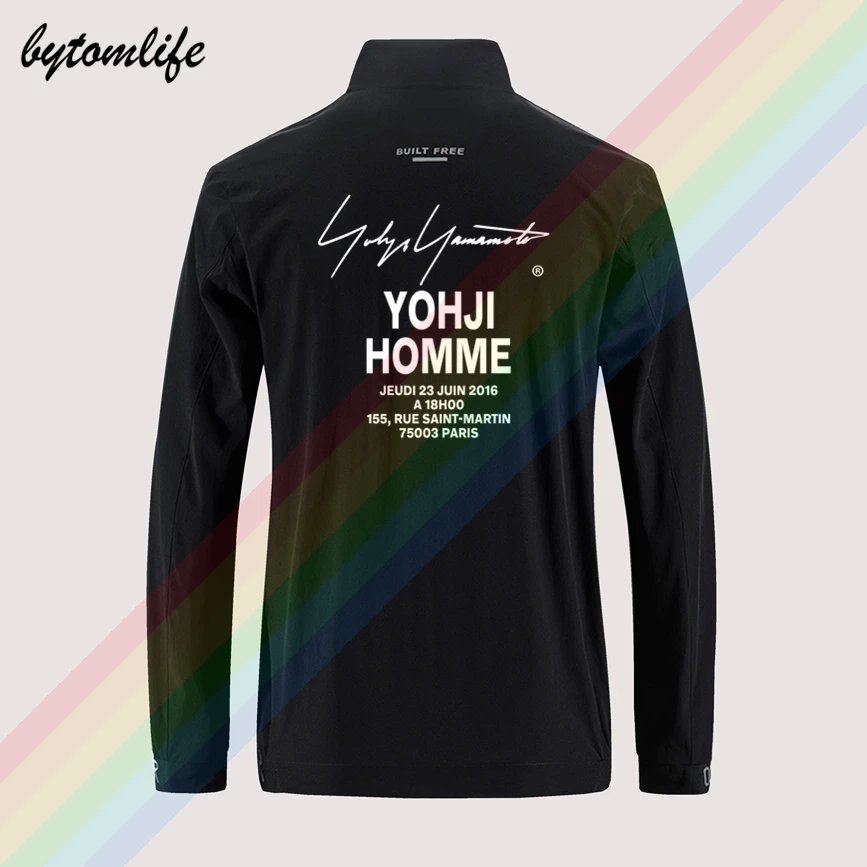 

2020 Retro Yohji Classic Slim Sport Yamamoto Jacket Men's Street Windbreaker Zipper Thin Casual Back Printing Coat Asian Size