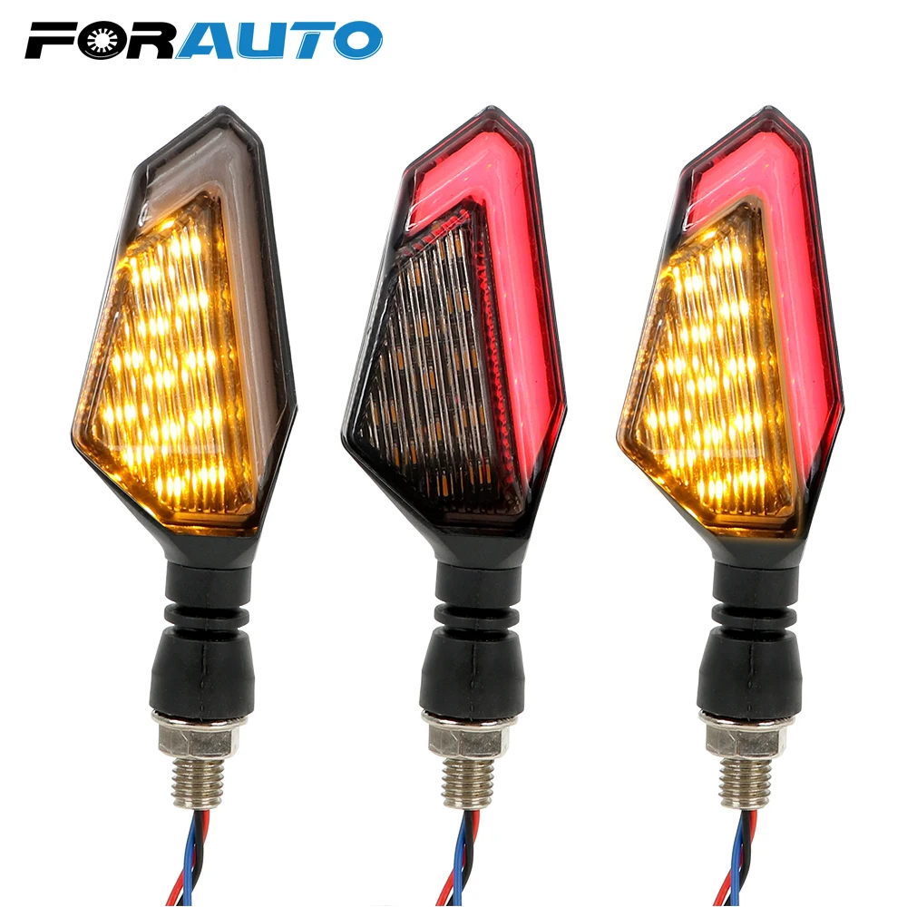 FORAUTO 2Pcs/set Front Rear DC 12V Motorcycle LED Turn Signal Lights Lamp Motorbike Blinker Moto Accessories |