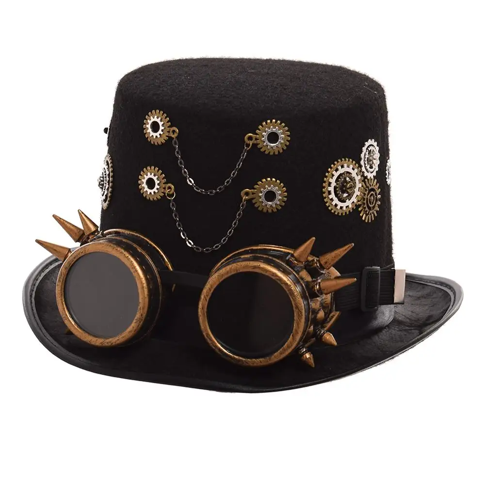 HiSummit Steampunk Womens Mini Top Hat Mini Cosplay Halloween Hat Party Hat D