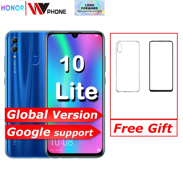 $US $109.36  Honor 10 Lite Global Version MobilePhone 6.21 inch 3400mAh Android 9 24MP Camera Smartphone with Go