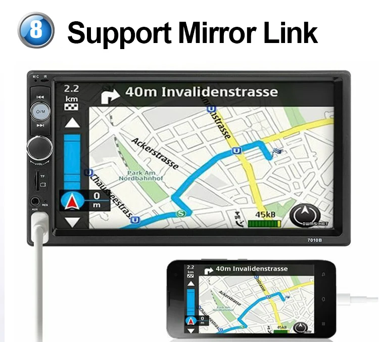 7 Touch Screen Car Radio Double Din Car Stereo MP5 MP3 Player  with Bluetooth FMUSBAUX 7010B (12)