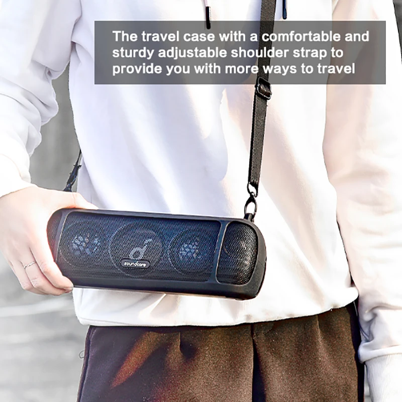 Zoprore-capa de Silicone para Anker Soundcore Motion Mais Bluetooth Speaker Borracha Impermeável Bolsa de Viagem com Alça Mosquetão - Image 4