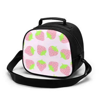 

Cute Pink Strawberries Cooler Lunch Box Portable Insulated Lunch Bag Kids Thermal Food Picnic Lunch Bag