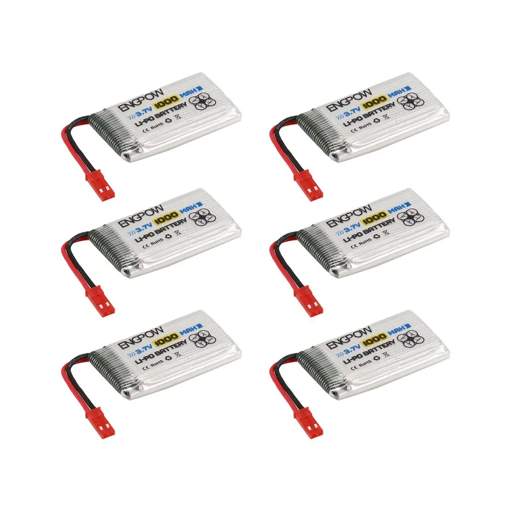 6 шт. Engpow 3 7 в 1000 мАч 1S аккумуляторная батарея Lipo JST разъем для MJX T04/T05/T25/M03/F28/F29 RC Дрон