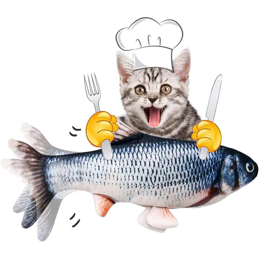 Electric Cat Toys Fish Interactive USB Charging Realistic 3D floppy Fish toys for Cats