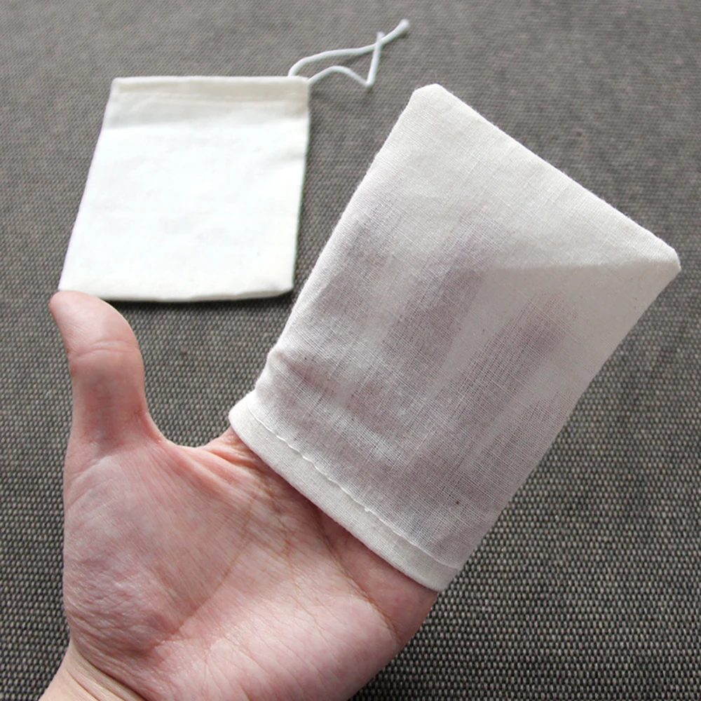 50 шт. хлопковый фильтр мешок Drawstring суповые сумки маринованная сумка шлак кухонный бар Drawstring ситечко многоразовые китайская медицина
