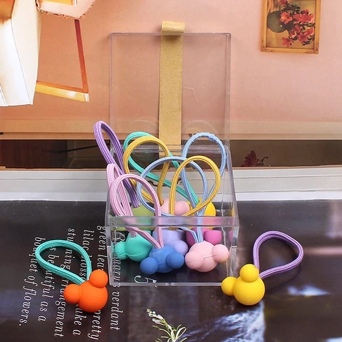 Version of Children's Hair Accessories Exquisite 10 Boxes Rubber Paint Jelly Color Hair Rope Rubber Band Hair Tie Female
