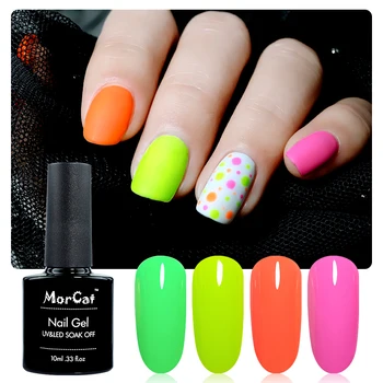 

MorCat Gel Nail Polish 10ml Neon Gel Lacquer Fluorescent Color Polish Nail Art Design UV Soak Off UV Gel Candy Nail Polish