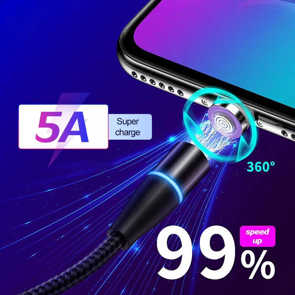 Магнитный USB кабель для быстрой зарядки 5 А|Кабели мобильных телефонов| |