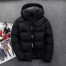 Красивый зимний пуховик для мужчин, популярное белое пуховое пальто с капюшоном, Высококачественная брендовая одежда, длинные мужские пуховые парки
