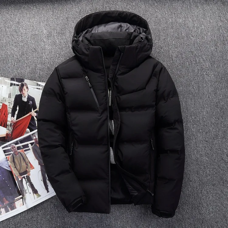 

Nice Winter Down Jacket Men Pop White Duck Down Coat Hooded Top Quality Brand Clothing Long Male Down Parkas