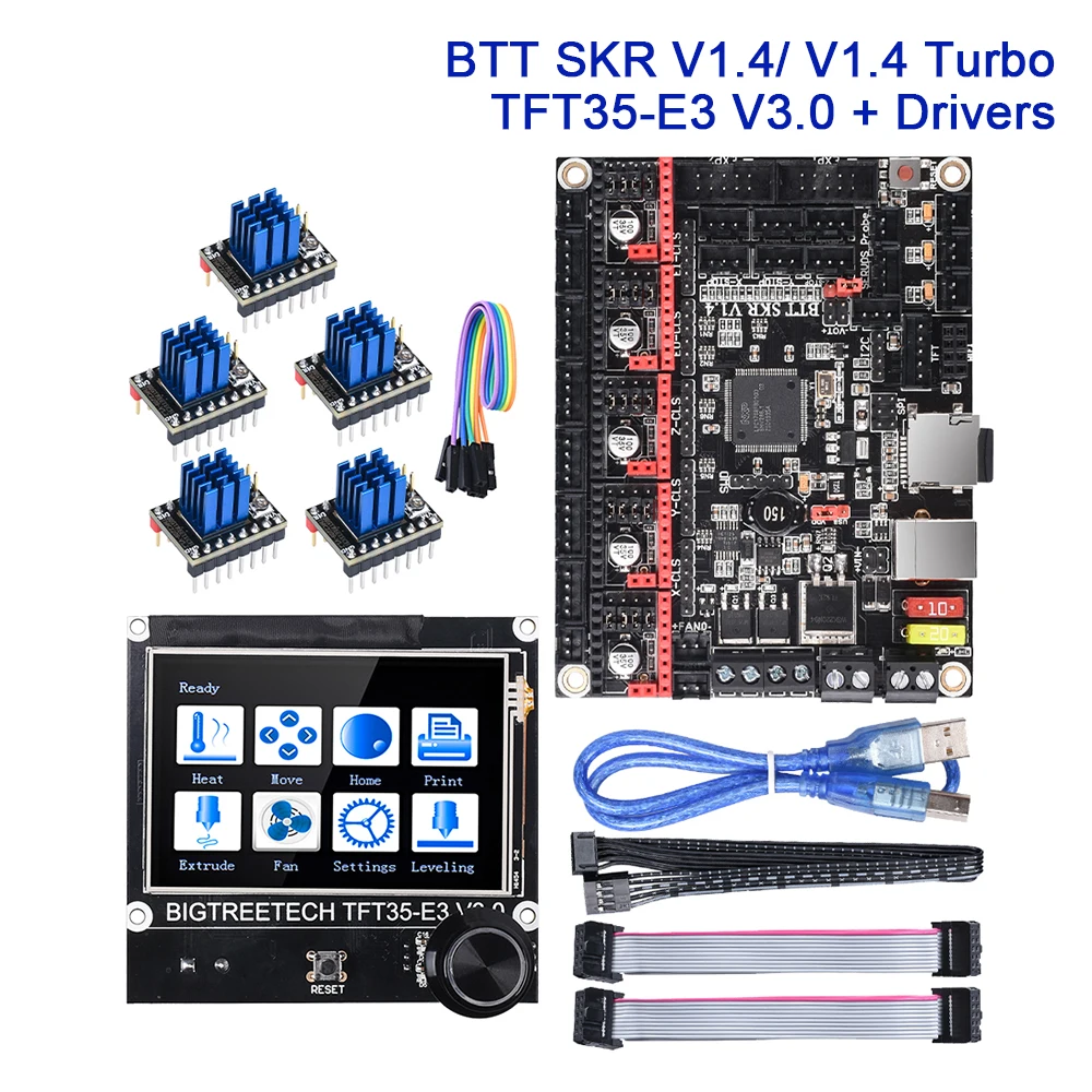 BIGTREETECH SKR V1.4 плата турбо управления + TFT35 E3 V3.0 сенсорный экран TMC2209 TMC2208 UART 3D части