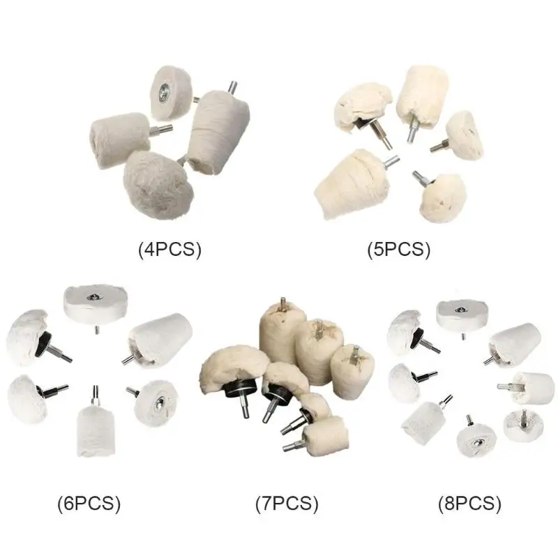 Cylindrical Conical Buffing Grinding Head Cotton Cloth Wheel Abrasive Tool