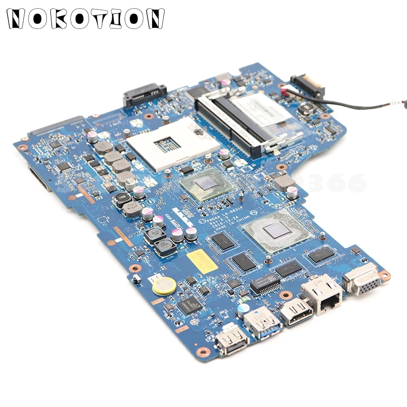 NOKOTION для Toshiba Satellite A665 A660 Материнская плата ноутбука K000125710 PHQAA LA-6831P основная плата HM65 DDR3 GT540M 1 Гб