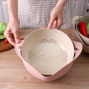 

High Quality Kitchen Double Layers Drain Basket Washing Strainer Noodles Vegetables Fruit Gift Home Kitchen Storage Bowl Y