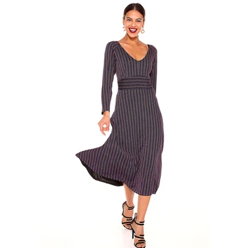 

Vestido escote v y manga 3/4 mujer - 031541