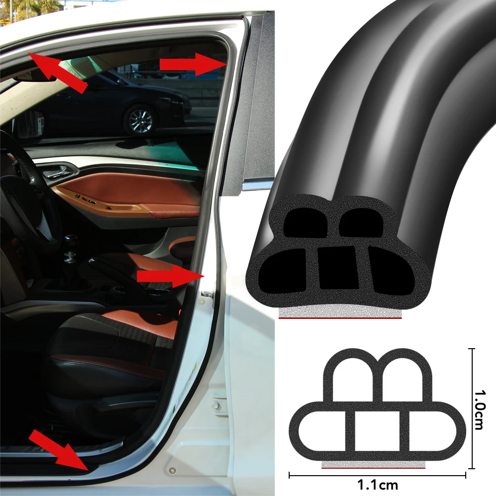 5M Rubber Car Door Edge Sound Proof Noise Seal Strip for Nissan Almera X-Trail Juke Hyundai Solaris Tucson Sonata Elantra | Автомобили и