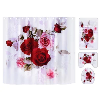 

Shower Curtain Beautiful Love Bathroom Set European And American Style Printing Valentine's Day Bathroom Supplies
