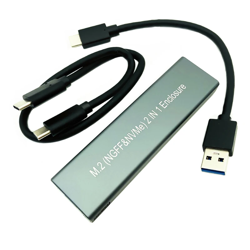 

Чехол для SSD M2 NVME корпус M.2-USB Type C 3,1, адаптер для двух протоколов NVME PCIE NGFF SATA M/B Key, корпус для SSD
