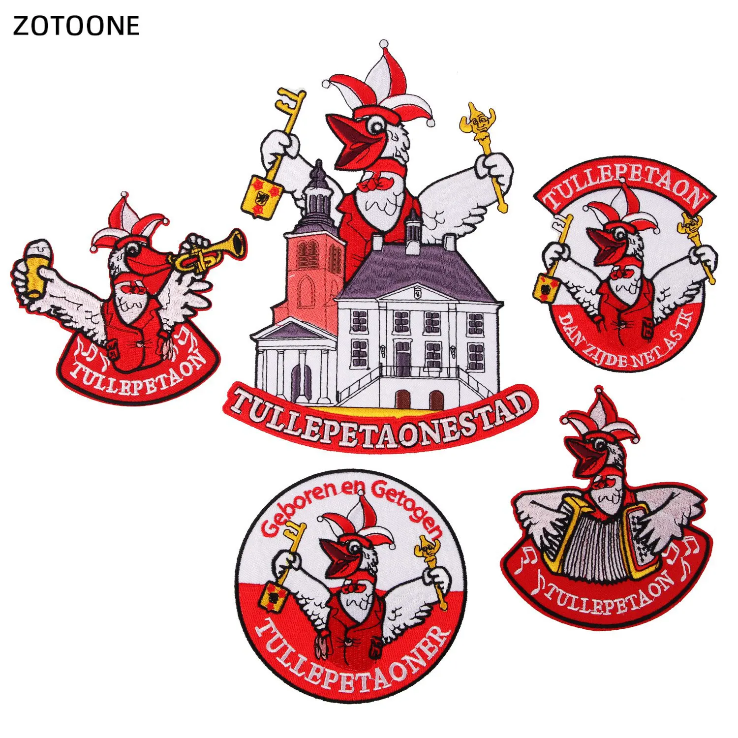 ZOTOONE 1pc Turkey Embroidery Repair Patches Bag Jacket Jeans with Glue Iron on for Clothes Small Sticker F | Дом и сад