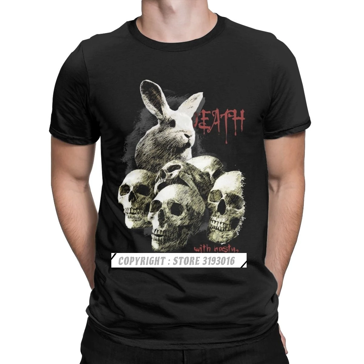 Футболка мужская в стиле панк забавная Классическая рубашка с принтом Killer Rabbit