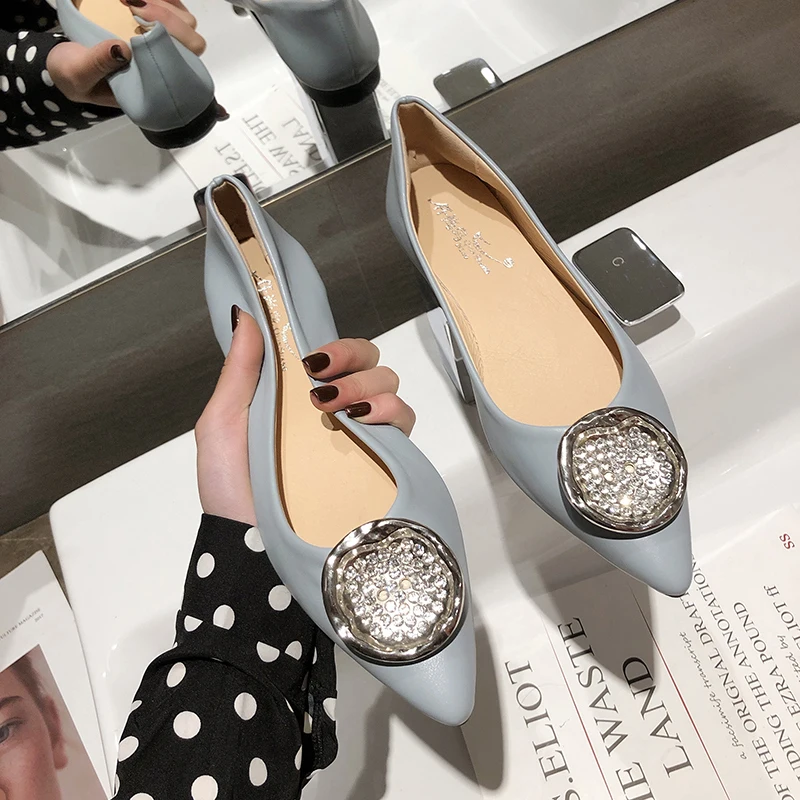 

EOEODOIT Spring Autumn Flats Fashion Pointed Toe Leather Flat Heel Office Lady Weekends Slip On Loafers Women Driving Shoes