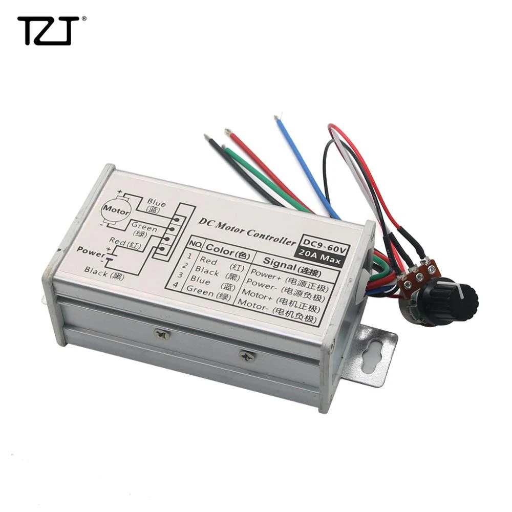 12V 24V 20A DC Motor PWM Stepless Variable Speed Control Controller Switch NEW