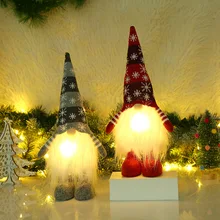

Rudolph Dwarf Doll Christmas Decor Nordic Elf with LED Light for Home Decoration Xmas Tree Decor Navidad 2021 New Christmas Gift