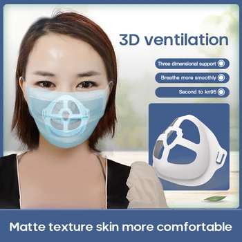 

5Pcs 3D Mask Bracket Breathable Reusable Dustproof Mask Holder Non-stick Lipstick Mouth Mask Inner Pad Bracket Mask Accessories